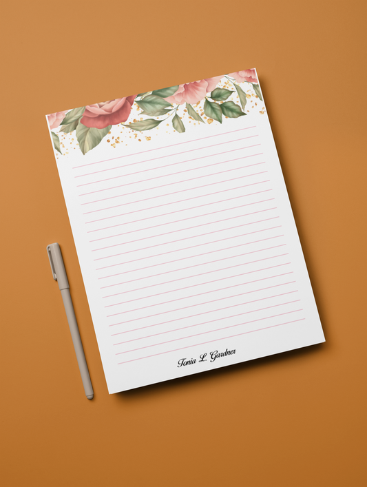 Peach Floral Notepad